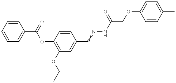 2-ETHOXY-4-(2-((4-METHYLPHENOXY)ACETYL)CARBOHYDRAZONOYL)PHENYL BENZOATE Struktur