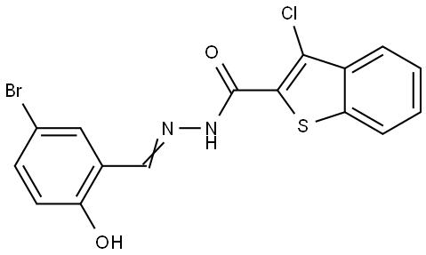 N'-(5-BROMO-2-HYDROXYBENZYLIDENE)-3-CHLORO-1-BENZOTHIOPHENE-2-CARBOHYDRAZIDE Struktur