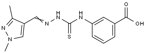 3-[({(2E)-2-[(1,3-DIMETHYL-1H-PYRAZOL-4-YL)METHYLENE]HYDRAZINO}CARBOTHIOYL)AMINO]BENZOIC ACID Struktur