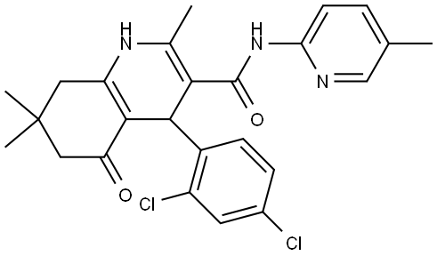 4-(2,4-DICHLOROPHENYL)-2,7,7-TRIMETHYL-N-(5-METHYL-2-PYRIDINYL)-5-OXO-1,4,5,6,7,8-HEXAHYDRO-3-QUINOLINECARBOXAMIDE Struktur