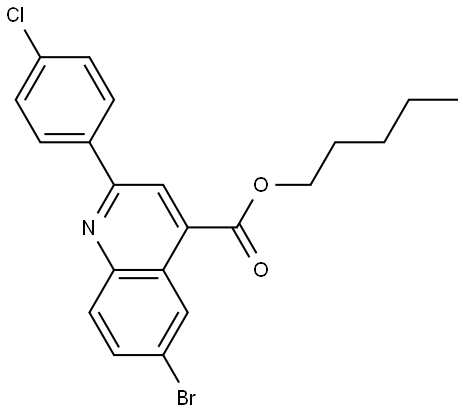 PENTYL 6-BROMO-2-(4-CHLOROPHENYL)-4-QUINOLINECARBOXYLATE Struktur