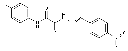 N-(4-FLUOROPHENYL)-2-(2-(4-NITROBENZYLIDENE)HYDRAZINO)-2-OXOACETAMIDE Struktur