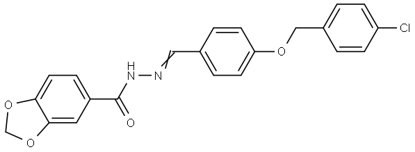 N'-(4-((4-CHLOROBENZYL)OXY)BENZYLIDENE)-1,3-BENZODIOXOLE-5-CARBOHYDRAZIDE Struktur