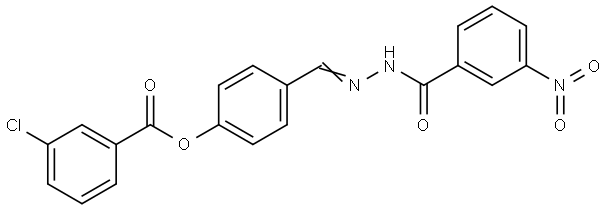 4-(2-(3-NITROBENZOYL)CARBOHYDRAZONOYL)PHENYL 3-CHLOROBENZOATE Struktur