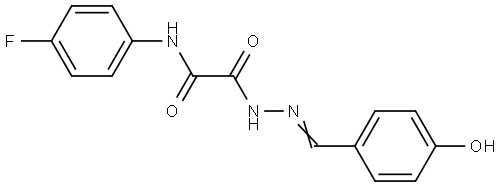 N-(4-FLUOROPHENYL)-2-(2-(4-HYDROXYBENZYLIDENE)HYDRAZINO)-2-OXOACETAMIDE Struktur