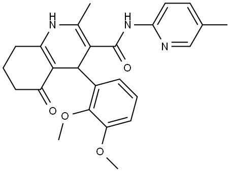 4-(2,3-DIMETHOXYPHENYL)-2-METHYL-N-(5-METHYL-2-PYRIDINYL)-5-OXO-1,4,5,6,7,8-HEXAHYDRO-3-QUINOLINECARBOXAMIDE Struktur