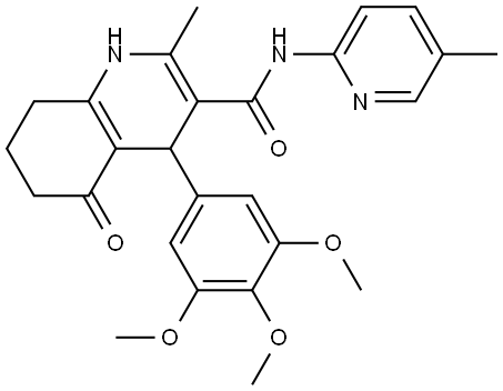 2-METHYL-N-(5-METHYL-2-PYRIDINYL)-5-OXO-4-(3,4,5-TRIMETHOXYPHENYL)-1,4,5,6,7,8-HEXAHYDRO-3-QUINOLINECARBOXAMIDE Struktur