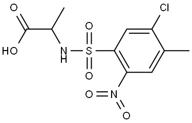 N-((5-CHLORO-4-METHYL-2-NITROPHENYL)SULFONYL)ALANINE Struktur