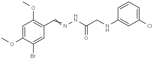 N'-(5-BROMO-2,4-DIMETHOXYBENZYLIDENE)-2-(3-CHLOROANILINO)ACETOHYDRAZIDE Struktur