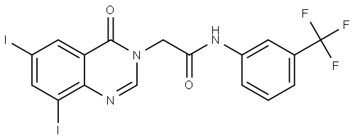 2-(6,8-DIIODO-4-OXO-3(4H)-QUINAZOLINYL)-N-(3-(TRIFLUOROMETHYL)PHENYL)ACETAMIDE Struktur