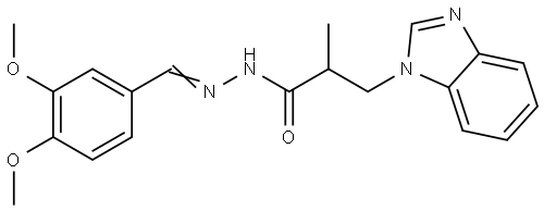 3-(1H-BENZIMIDAZOL-1-YL)-N'-(3,4-DIMETHOXYBENZYLIDENE)-2-METHYLPROPANOHYDRAZIDE Struktur