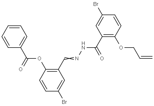 2-(2-(2-(ALLYLOXY)-5-BROMOBENZOYL)CARBOHYDRAZONOYL)-4-BROMOPHENYL BENZOATE Struktur