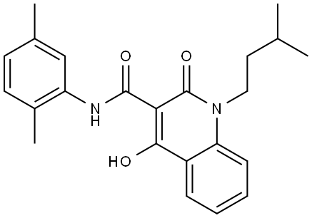 N-(2,5-DIMETHYLPHENYL)-4-HO-1-ISOPENTYL-2-OXO-1,2-DIHYDRO-3-QUINOLINECARBOXAMIDE Struktur