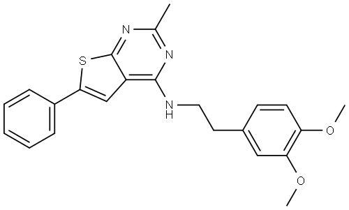 N-(2-(3,4-DIMETHOXYPHENYL)ETHYL)-2-METHYL-6-PHENYLTHIENO(2,3-D)PYRIMIDIN-4-AMINE Struktur