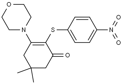 5,5-DIMETHYL-3-(4-MORPHOLINYL)-2-((4-NITROPHENYL)THIO)-2-CYCLOHEXEN-1-ONE Struktur