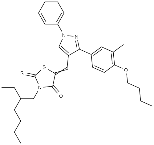 (5Z)-5-{[3-(4-BUTOXY-3-METHYLPHENYL)-1-PHENYL-1H-PYRAZOL-4-YL]METHYLENE}-3-(2-ETHYLHEXYL)-2-THIOXO-1,3-THIAZOLIDIN-4-ONE Struktur