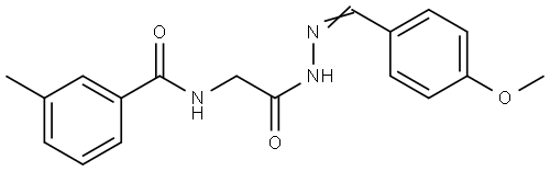 N-(2-(2-(4-METHOXYBENZYLIDENE)HYDRAZINO)-2-OXOETHYL)-3-METHYLBENZAMIDE Struktur