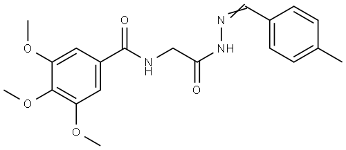 3,4,5-TRIMETHOXY-N-(2-(2-(4-METHYLBENZYLIDENE)HYDRAZINO)-2-OXOETHYL)BENZAMIDE Struktur