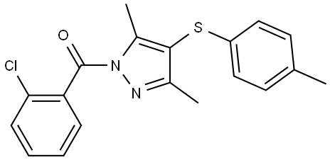 1-(2-CHLOROBENZOYL)-3,5-DIMETHYL-4-((4-METHYLPHENYL)THIO)-1H-PYRAZOLE Struktur