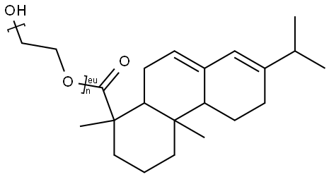 Poly(oxy-1,2-ethanediyl), alpha-((1,2,3,4,4a,4b,5,6, 10,10a-decahydro-1,4a-dimethyl-7-(1-methylethyl)-1-phenanthrenyl)carbonyl)- omega-hydroxy-, (1R- (1alpha,4abeta,4balpha,10aalpha))-, EO 3-10 mol and EO 15-30 mol Struktur