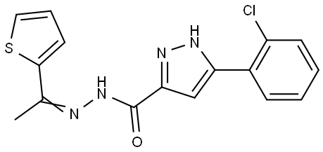 3-(2-CHLOROPHENYL)-N'-(1-(2-THIENYL)ETHYLIDENE)-1H-PYRAZOLE-5-CARBOHYDRAZIDE Struktur