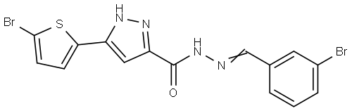 N'-(3-BROMOBENZYLIDENE)-3-(5-BROMO-2-THIENYL)-1H-PYRAZOLE-5-CARBOHYDRAZIDE Struktur