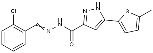 N'-(2-CHLOROBENZYLIDENE)-3-(5-METHYL-2-THIENYL)-1H-PYRAZOLE-5-CARBOHYDRAZIDE Struktur