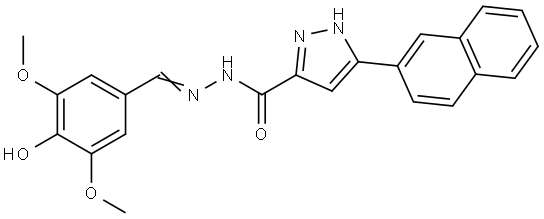 N'-(4-HO-3,5-DIMETHOXYBENZYLIDENE)-3-(2-NAPHTHYL)-1H-PYRAZOLE-5-CARBOHYDRAZIDE Struktur