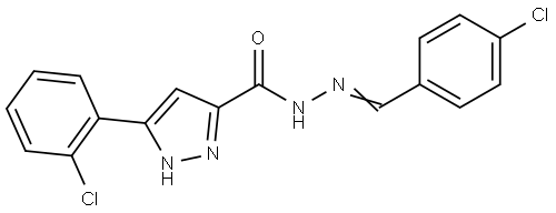 N'-(4-CHLOROBENZYLIDENE)-3-(2-CHLOROPHENYL)-1H-PYRAZOLE-5-CARBOHYDRAZIDE Struktur