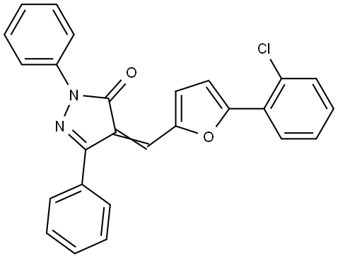 4-((5-(2-CL-PHENYL)-2-FURYL)METHYLENE)-2,5-DIPHENYL-2,4-DIHYDRO-3H-PYRAZOL-3-ONE Struktur