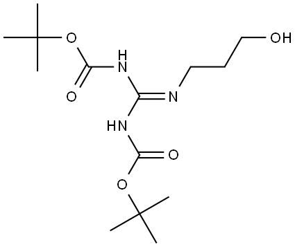 3-[2,3-Bis(tert-butoxycarbonyl)guanidino]propanol Struktur