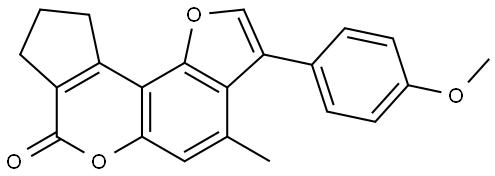 3-(4-METHOXYPHENYL)-4-ME-9,10-DIHYDROCYCLOPENTA(C)FURO(2,3-F)CHROMEN-7(8H)-ONE Struktur