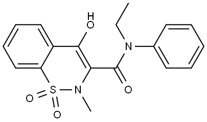 N-ethyl-4-hydroxy-2-methyl-N-phenyl-2H-1,2-benzothiazine-3-carboxamide 1,1-dioxide Struktur