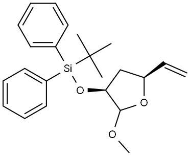 TERT-BUTYL{[(3S,5S)-2-METHOXY-5-VINYLTETRAHYDRO-3-FURANYL]OXY}DIPHENYLSILANE Struktur