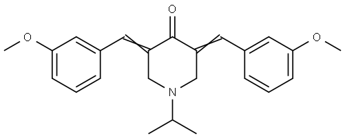 1-ISOPROPYL-3,5-BIS(3-METHOXYBENZYLIDENE)-4-PIPERIDINONE Struktur