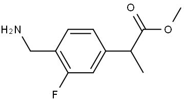 methyl 2-(4-(aminomethyl)-3-fluorophenyl)propanoate Struktur