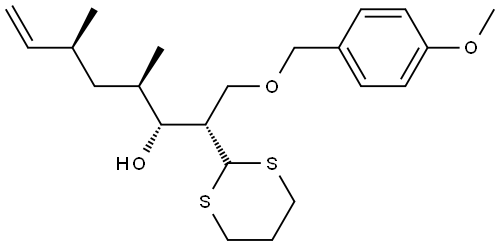 1,3-Dithiane-2-ethanol, α-[(1R,3S)-1,3-dimethyl-4-penten-1-yl]-β-[[(4-methoxyphenyl)methoxy]methyl]-, (αR,βS)- Struktur