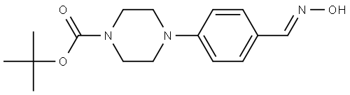 4-{4-[(E)-(hydroxyimino)methyl]phenyl}piperazine-1-carboxylic acid tert-butyl ester Struktur