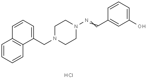 3-(((4-(1-NAPHTHYLMETHYL)-1-PIPERAZINYL)IMINO)METHYL)PHENOL HYDROCHLORIDE Struktur