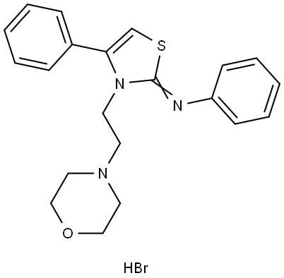 N-(3-(2-(4-MORPHOLINYL)ET)-4-PH-1,3-THIAZOL-2(3H)-YLIDENE)ANILINE HYDROBROMIDE Struktur