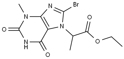 ETHYL 2-(8-BROMO-3-METHYL-2,6-DIOXO-1,2,3,6-TETRAHYDRO-7H-PURIN-7-YL)PROPANOATE Struktur