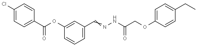 3-(2-((4-ETHYLPHENOXY)ACETYL)CARBOHYDRAZONOYL)PHENYL 4-CHLOROBENZOATE Struktur