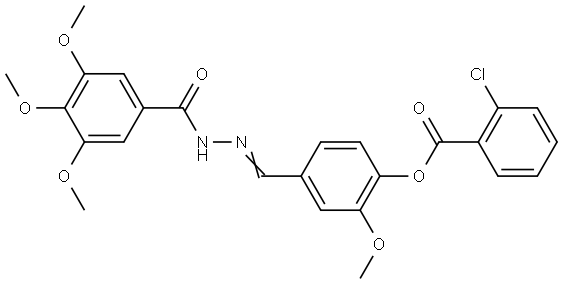 2-METHOXY-4-(2-(3,4,5-TRIMETHOXYBENZOYL)CARBOHYDRAZONOYL)PHENYL 2-CHLOROBENZOATE Struktur