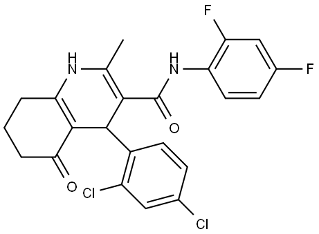 4-(2,4-DICHLOROPHENYL)-N-(2,4-DIFLUOROPHENYL)-2-METHYL-5-OXO-1,4,5,6,7,8-HEXAHYDRO-3-QUINOLINECARBOXAMIDE Struktur