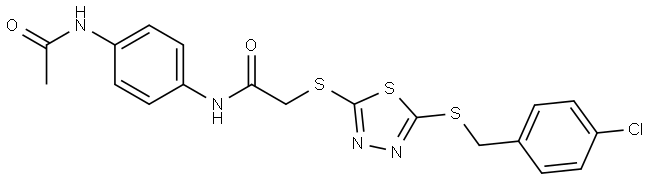 N-[4-(ACETYLAMINO)PHENYL]-2-({5-[(4-CHLOROBENZYL)SULFANYL]-1,3,4-THIADIAZOL-2-YL}SULFANYL)ACETAMIDE Struktur