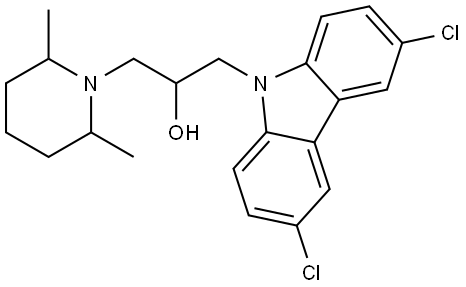 1-(3,6-DICHLORO-9H-CARBAZOL-9-YL)-3-(2,6-DIMETHYL-1-PIPERIDINYL)-2-PROPANOL Struktur