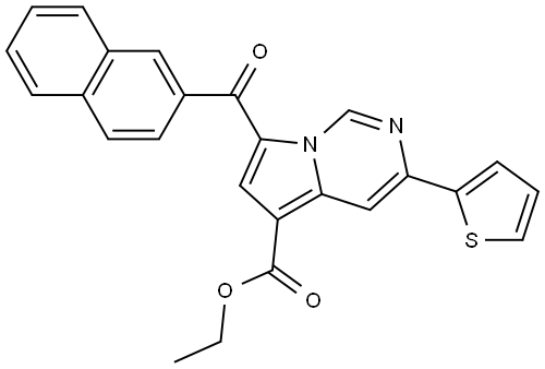 ETHYL 7-(2-NAPHTHOYL)-3-(2-THIENYL)PYRROLO(1,2-C)PYRIMIDINE-5-CARBOXYLATE Struktur