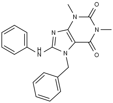 8-ANILINO-7-BENZYL-1,3-DIMETHYL-3,7-DIHYDRO-1H-PURINE-2,6-DIONE Struktur