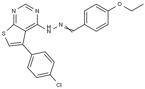 4-ETHOXYBENZALDEHYDE (5-(4-CHLOROPHENYL)THIENO(2,3-D)PYRIMIDIN-4-YL)HYDRAZONE Struktur