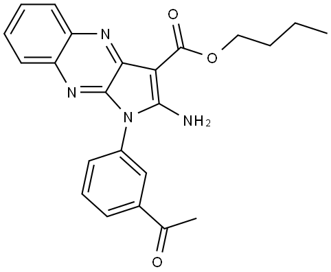 BUTYL 1-(3-ACETYLPHENYL)-2-AMINO-1H-PYRROLO(2,3-B)QUINOXALINE-3-CARBOXYLATE Struktur